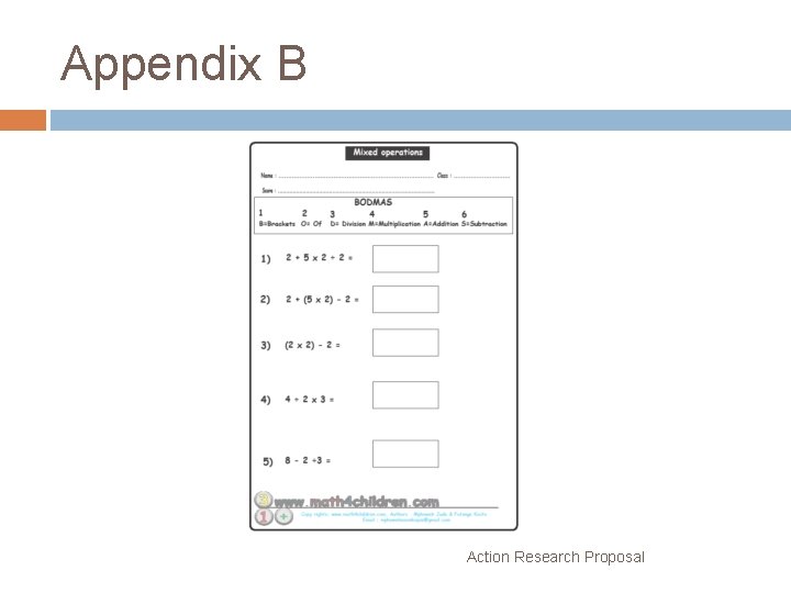 Appendix B Action Research Proposal 