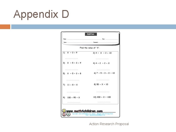 Appendix D Action Research Proposal 