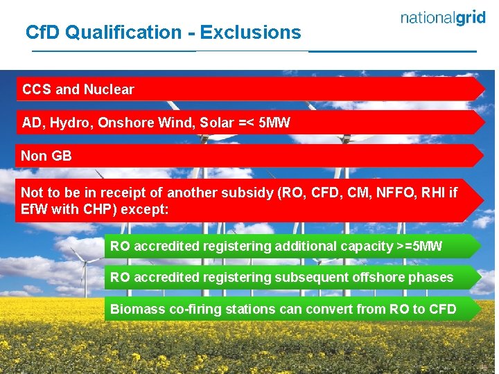 Cf. D Qualification - Exclusions CCS and Nuclear AD, Hydro, Onshore Wind, Solar =<