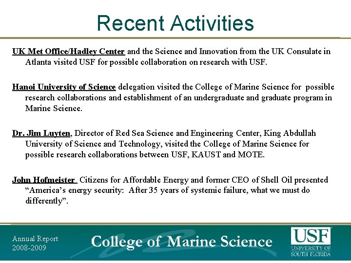 Recent Activities UK Met Office/Hadley Center and the Science and Innovation from the UK Recent Activities UK Met Office/Hadley Center and the Science and Innovation from the UK