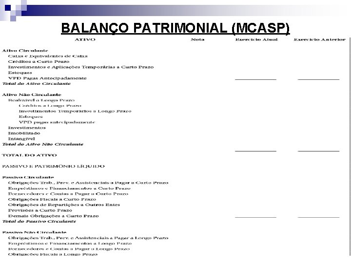 BALANÇO PATRIMONIAL (MCASP) 