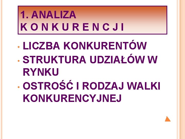 1. ANALIZA K O N K U R E N C J I LICZBA