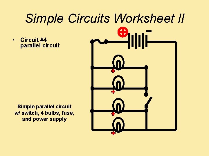 Simple Parallel Circuits Worksheet