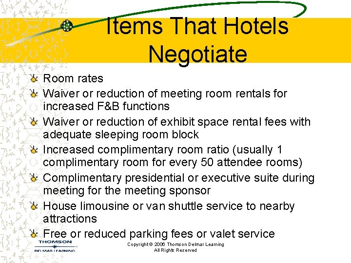 Items That Hotels Negotiate Room rates Waiver or reduction of meeting room rentals for Items That Hotels Negotiate Room rates Waiver or reduction of meeting room rentals for