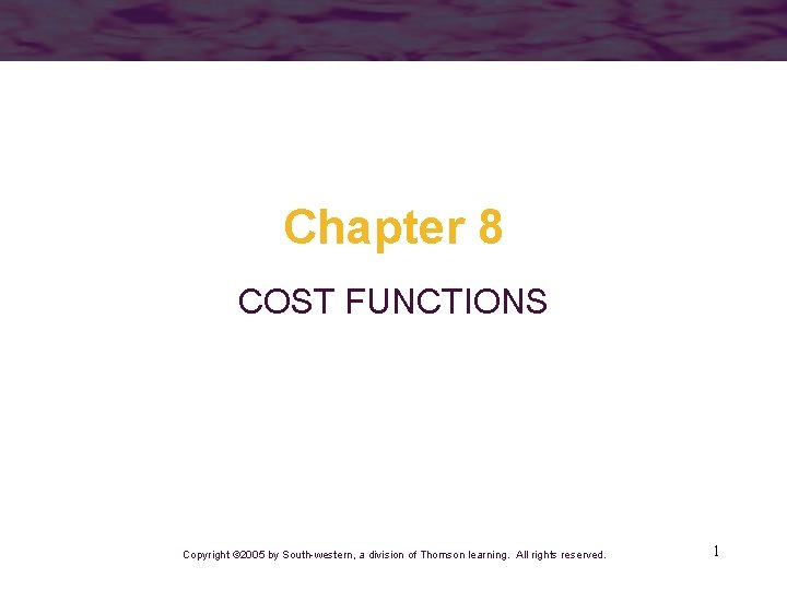 cost functions: a complete guide | datacamp Images... Chapter 8 COST FUNCTIONS Copyright 2005 by Southwestern