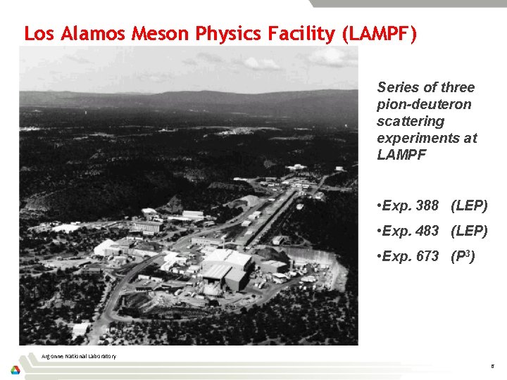 Los Alamos Meson Physics Facility (LAMPF) Series of three pion-deuteron scattering experiments at LAMPF