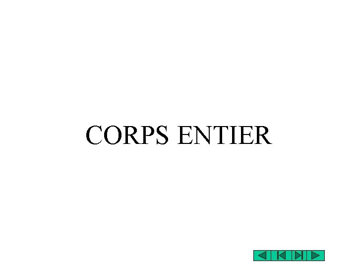 CORPS ENTIER CORPS ENTIER