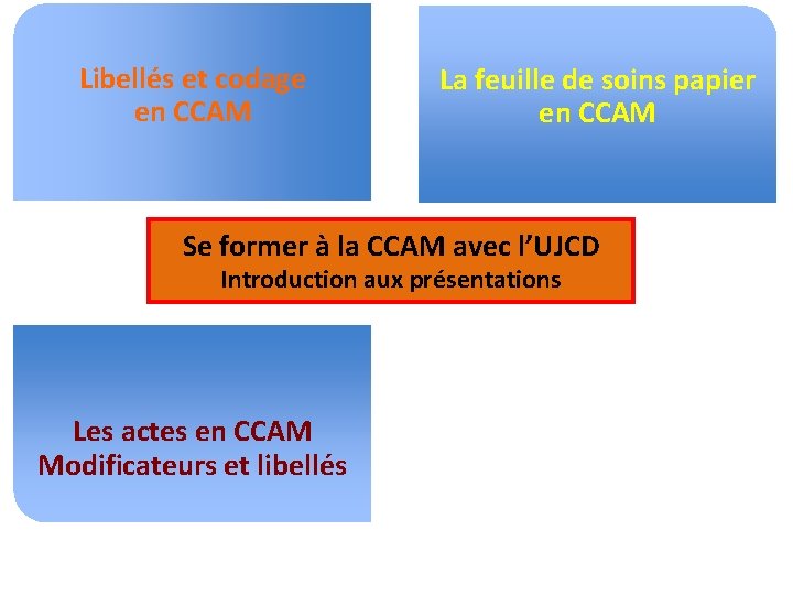 Libellés et codage en CCAM La feuille de soins papier en CCAM Se former