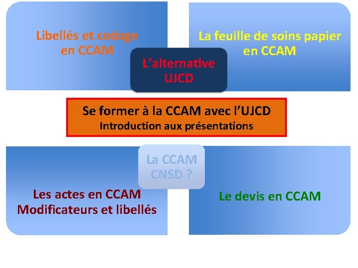 Libellés et codage en CCAM La feuille de soins papier en CCAM Se former