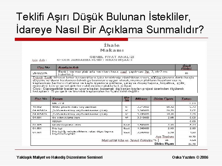 Teklifi Aşırı Düşük Bulunan İstekliler, İdareye Nasıl Bir Açıklama Sunmalıdır? Yaklaşık Maliyet ve Hakediş