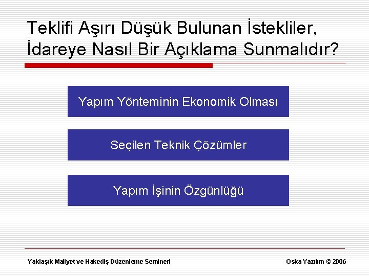 Teklifi Aşırı Düşük Bulunan İstekliler, İdareye Nasıl Bir Açıklama Sunmalıdır? Yapım Yönteminin Ekonomik Olması