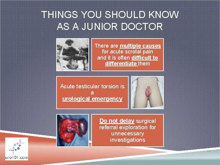 THINGS YOU SHOULD KNOW AS A JUNIOR DOCTOR There are multiple causes for acute