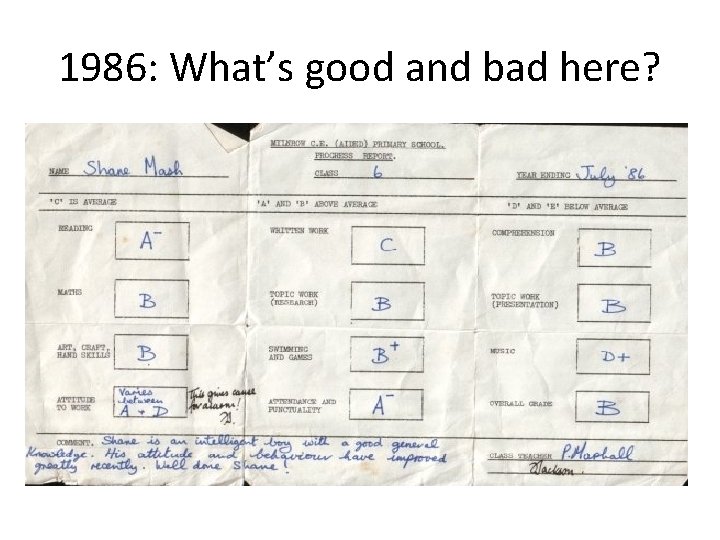 1986: What’s good and bad here? 