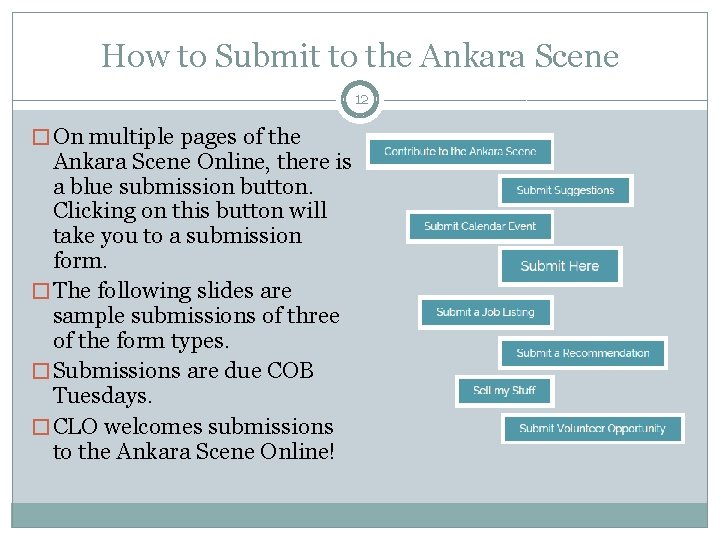 How to Submit to the Ankara Scene 12 � On multiple pages of the