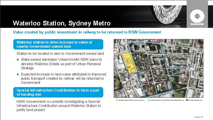Waterloo Station, Sydney Metro Value created by public investment in railway to be returned Waterloo Station, Sydney Metro Value created by public investment in railway to be returned