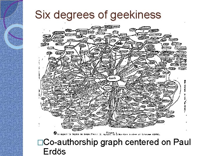 Six degrees of geekiness �Co-authorship Erdös graph centered on Paul 