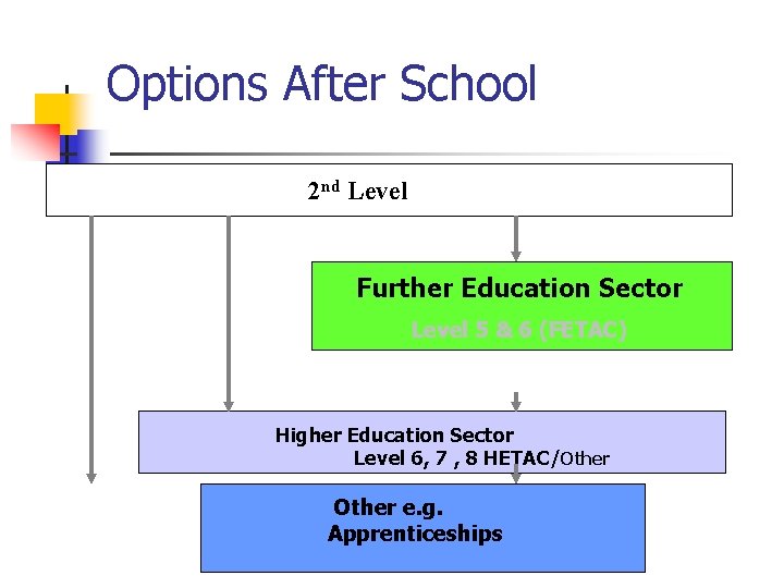 Options After School 2 nd Level Further Education Sector Level 5 & 6 (FETAC)