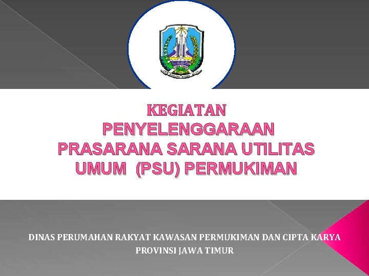 KEGIATAN PENYELENGGARAAN PRASARANA UTILITAS UMUM (PSU) PERMUKIMAN DINAS PERUMAHAN RAKYAT KAWASAN PERMUKIMAN DAN CIPTA