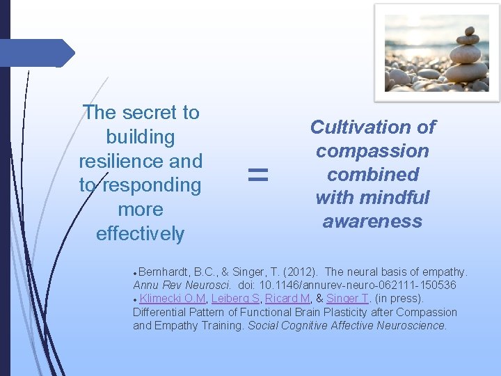 The secret to building resilience and to responding more effectively = Cultivation of compassion