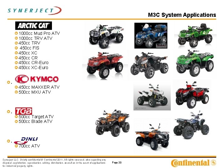 M 3 C System Applications 1000 cc Mud Pro ATV 1000 cc TRV ATV