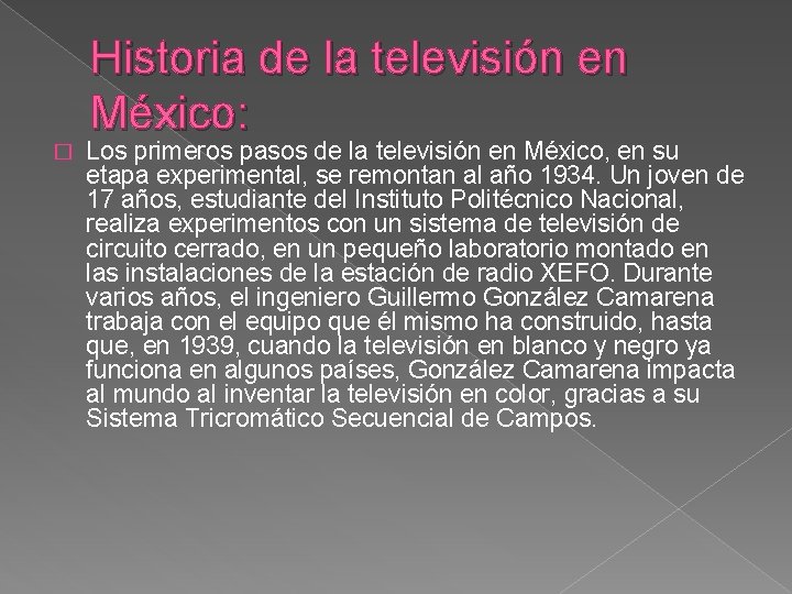 Historia de la televisión en México: � Los primeros pasos de la televisión en