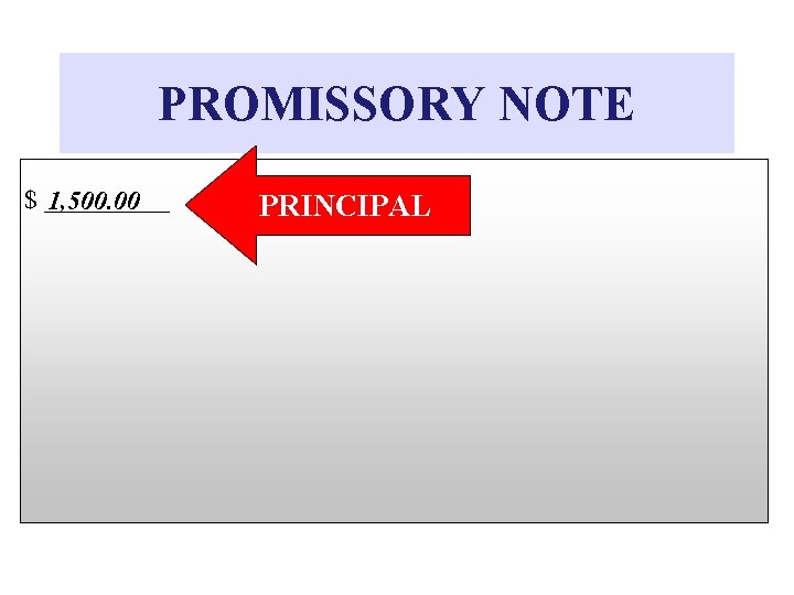 PROMISSORY NOTE $ 1, 500. 00 PRINCIPAL 