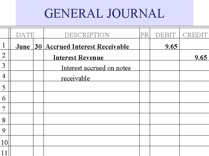 GENERAL JOURNAL DATE 1 2 3 4 5 6 7 8 9 10 11