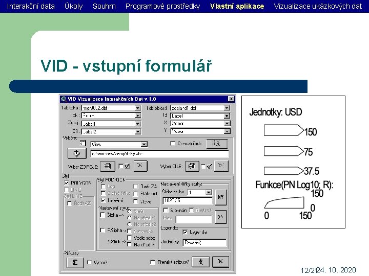 Interakční data Úkoly Souhrn Programové prostředky Vlastní aplikace Vizualizace ukázkových dat VID - vstupní