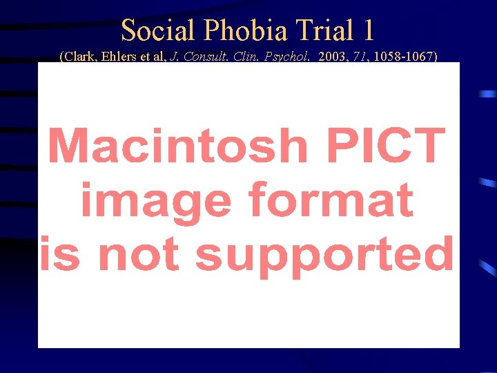Social Phobia Trial 1 (Clark, Ehlers et al, J. Consult. Clin. Psychol. 2003, 71,