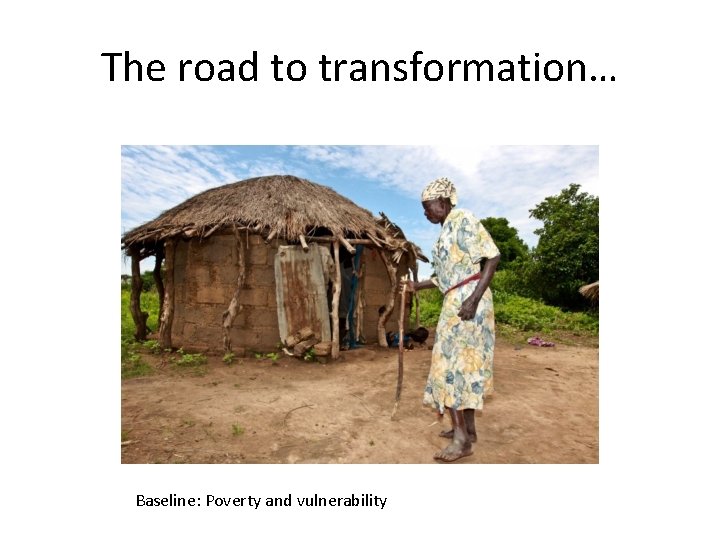 The road to transformation… Baseline: Poverty and vulnerability 