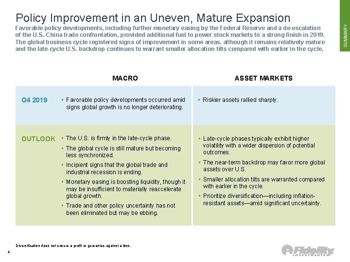 Favorable policy developments, including further monetary easing by the Federal Reserve and a de-escalation