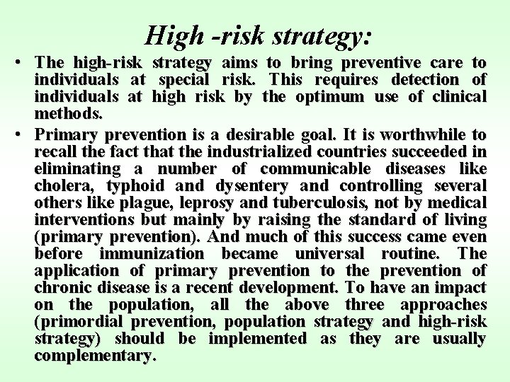 Stop High Risk Medical Issues Lecture 7 Preventive medicine and its importance for