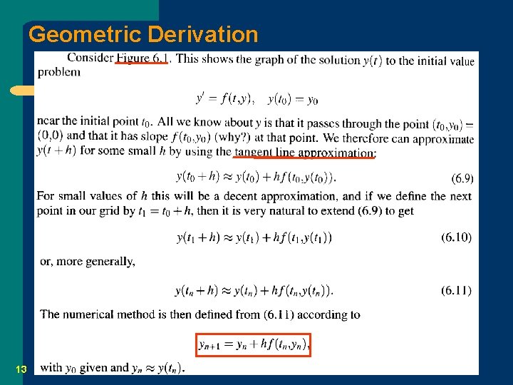 Geometric Derivation 13 