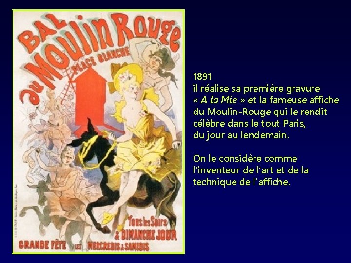 1891 il réalise sa première gravure « A la Mie » et la fameuse