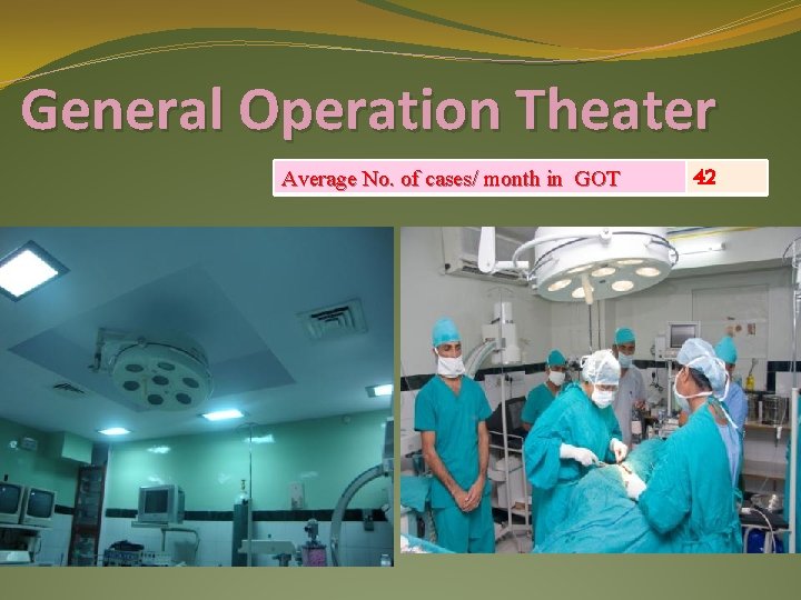 General Operation Theater Average No. of cases/ month in GOT 42 