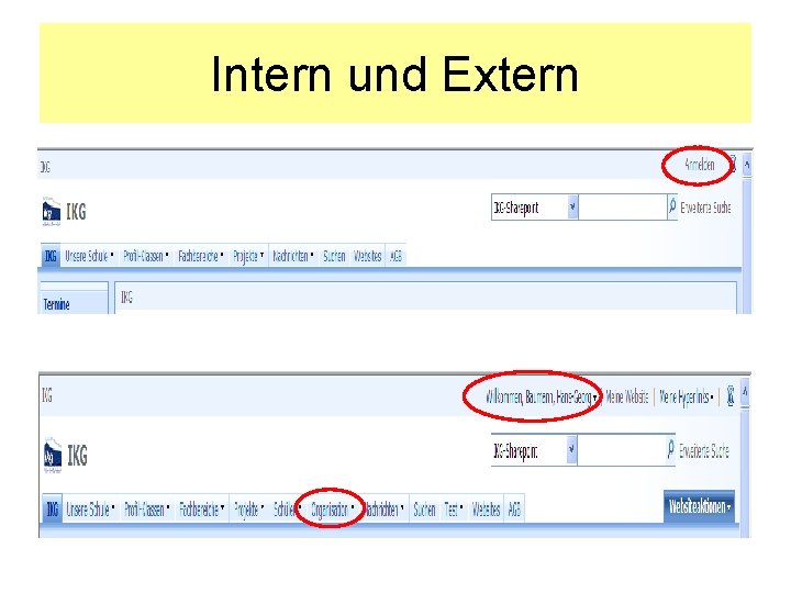 Intern und Extern 