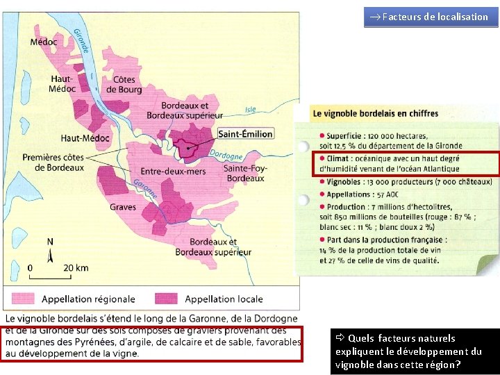  Facteurs de localisation Quels facteurs naturels expliquent le développement du vignoble dans cette