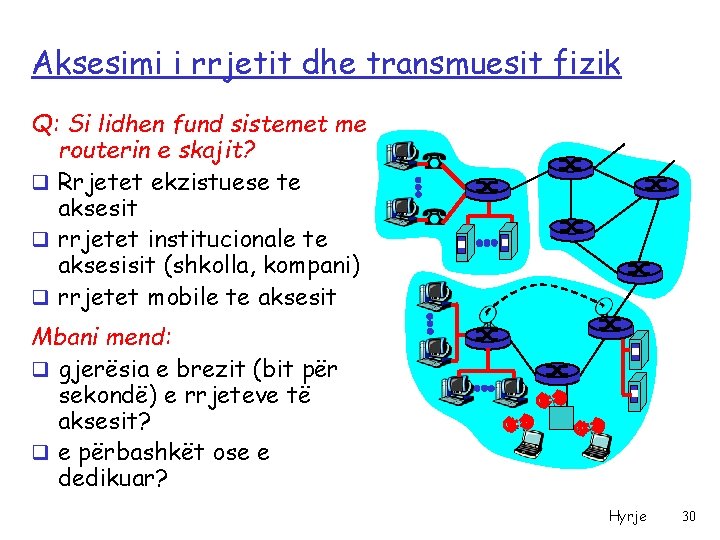 Aksesimi i rrjetit dhe transmuesit fizik Q: Si lidhen fund sistemet me routerin e