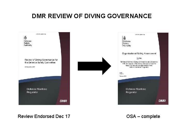 DMR REVIEW OF DIVING GOVERNANCE Review Endorsed Dec 17 OSA – complete 