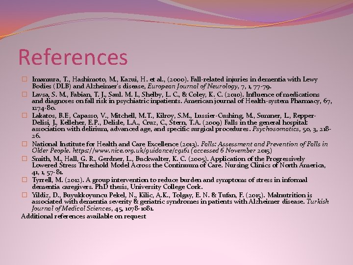 References � Imamura, T. , Hashimoto, M. , Kazui, H. et al. , (2000). References � Imamura, T. , Hashimoto, M. , Kazui, H. et al. , (2000).