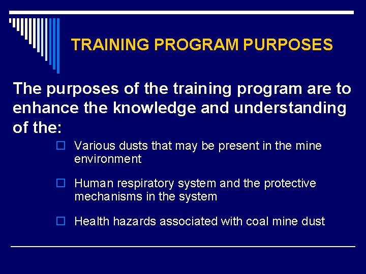 Control of Airborne Respirable Dust Hazards A Training