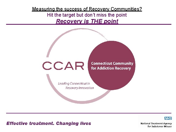 Measuring the success of Recovery Communities? Hit the target but don’t miss the point