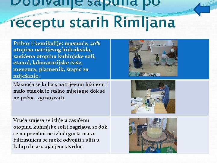 Dobivanje sapuna po receptu starih Rimljana Pribor i kemikalije: masnoće, 20% otopina natrijevog hidroksida,