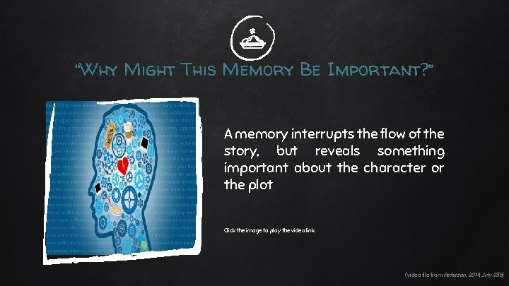 “Why Might This Memory Be Important? ” A memory interrupts the flow of the