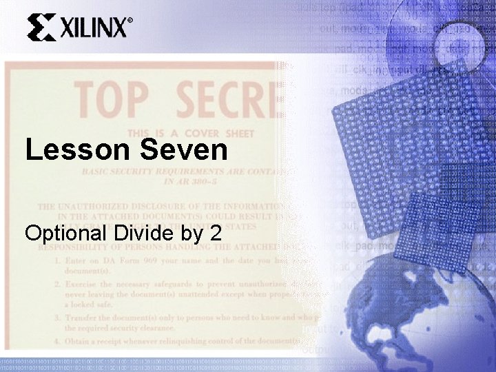 Lesson Seven Optional Divide by 2 