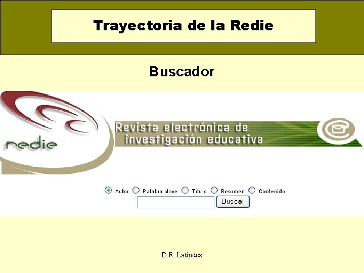 Trayectoria de la Redie Buscador D. R. Latindex 