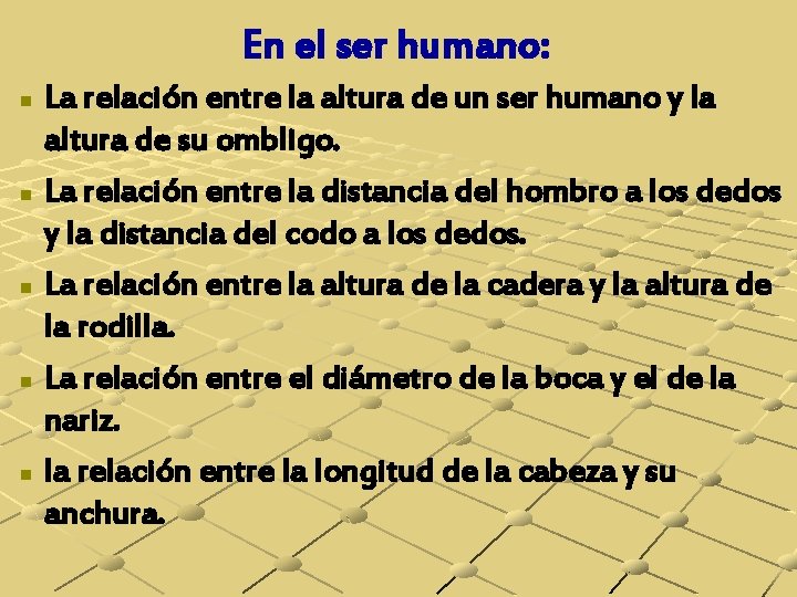 En el ser humano: La relación entre la altura de un ser humano y