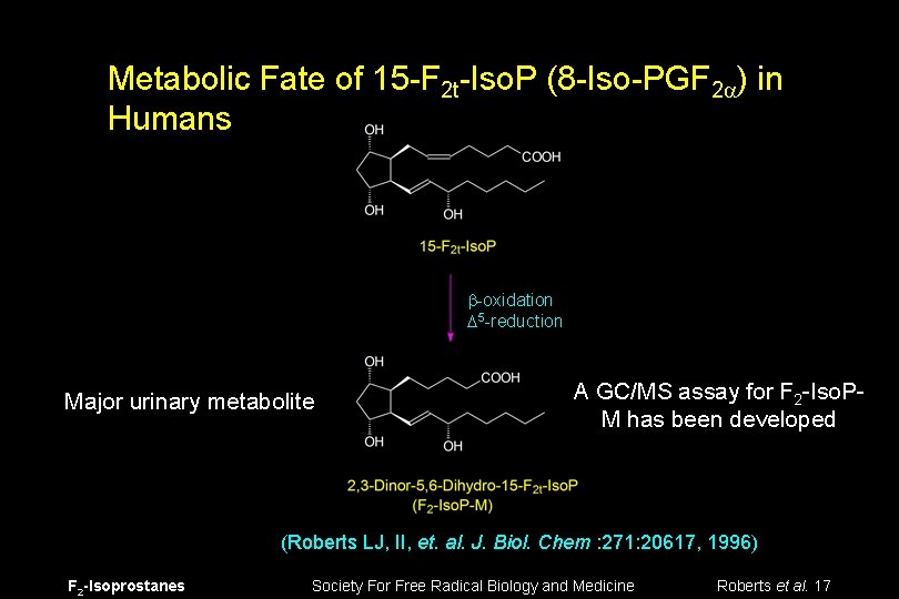 Metabolic Fate of 15 -F 2 t-Iso. P (8 -Iso-PGF 2 ) in Humans