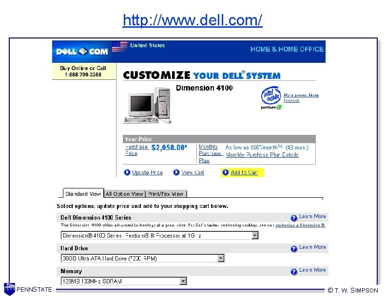 http: //www. dell. com/ PENNSTATE © T. W. SIMPSON http: //www. dell. com/ PENNSTATE © T. W. SIMPSON