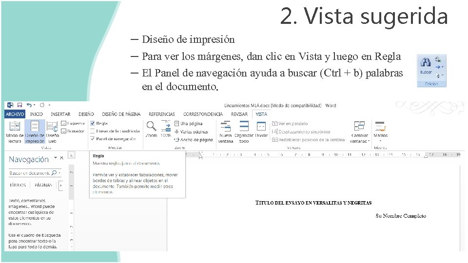 2. Vista sugerida – Diseño de impresión – Para ver los márgenes, dan clic 2. Vista sugerida – Diseño de impresión – Para ver los márgenes, dan clic